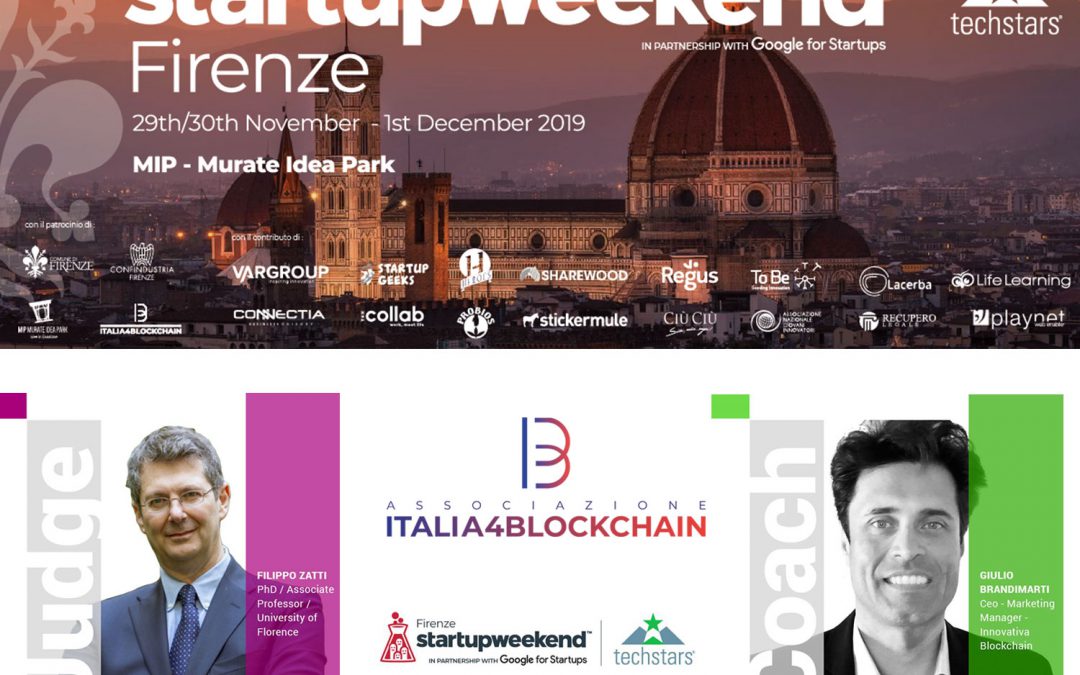 29 Novembre – 1 Dicembre Italia4Blockchain partner di Startup Weekend Firenze